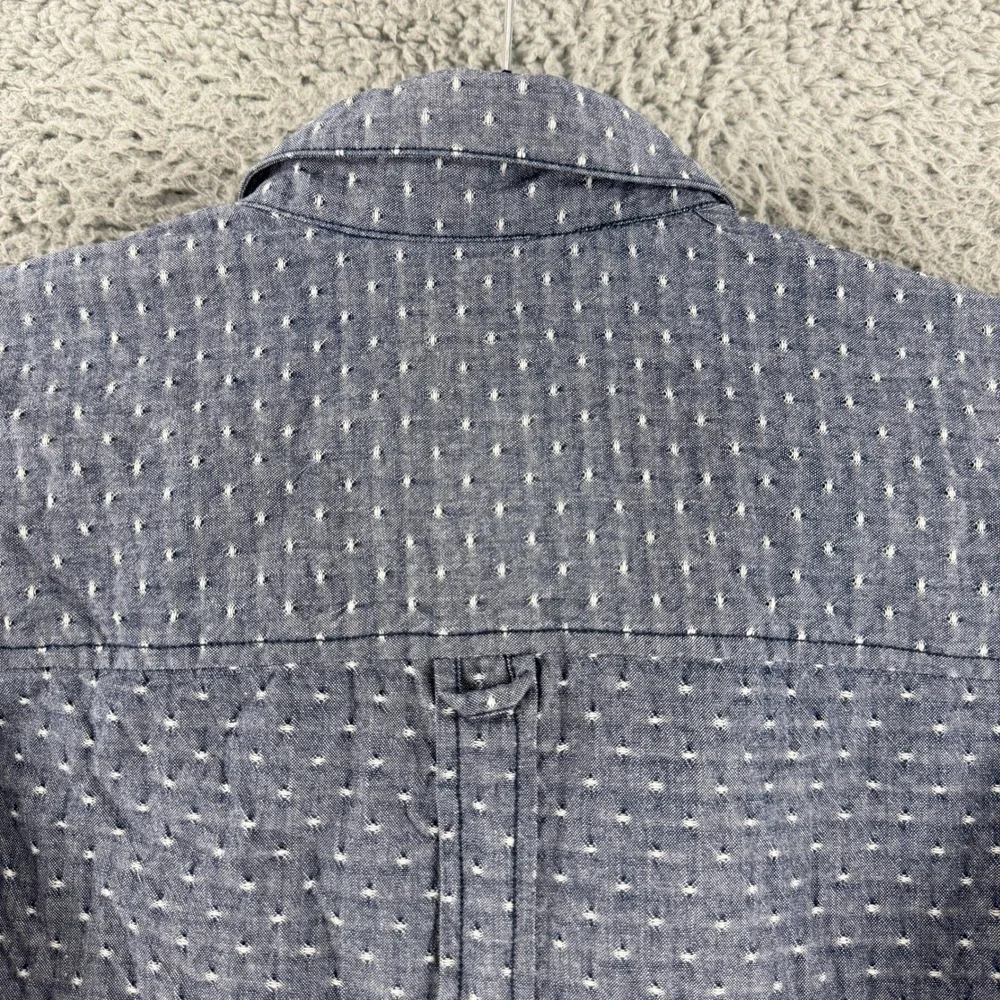 Marshall Artist Button Down Shirt Mens Medium Blue Dobby Dot Modern Fit LS